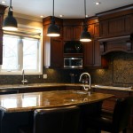 Maple with a glazed finish, with a painted island